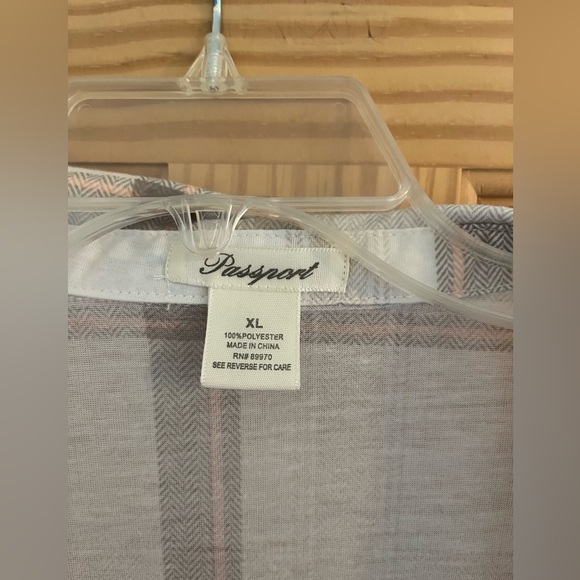 Passport Brown and Orange Plaid Long Sleeve Blouse Size XL - Picture 7 of 7